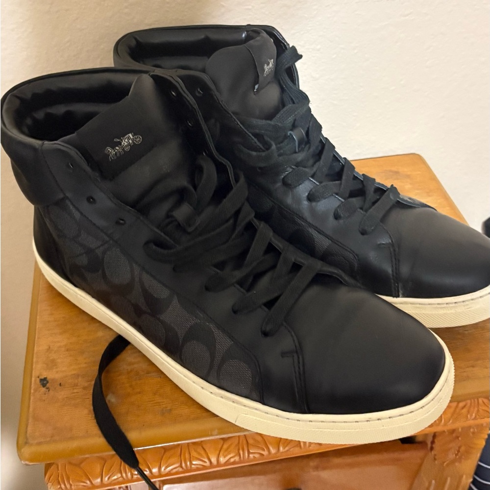 Coach Black and Gray High-Top Sneakers - Picture 1 of 6